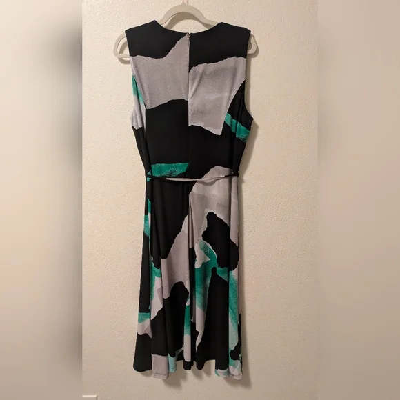 DKNY Black and Teal Midi Dress - Picture 3 of 6